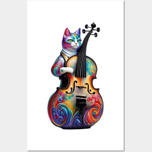Musician Cat Surreal Posters and Art